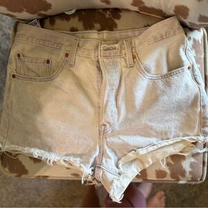 Levi's Cream Denim Women Shorts